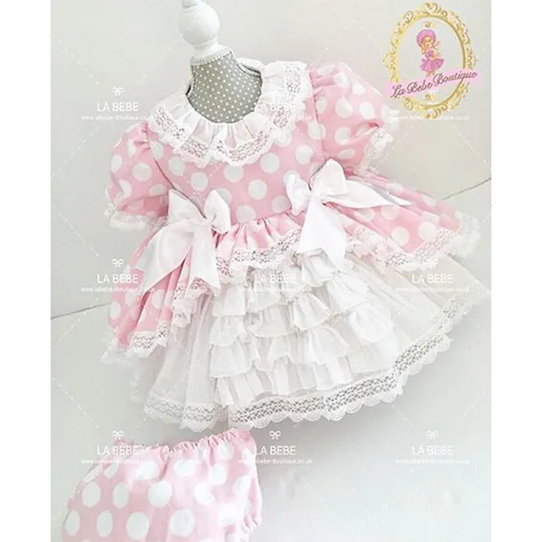 vestido niña RHITA lunares rosa