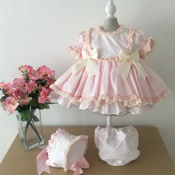 vestido rosa con lunar rosa-madrid-reino unido-oferta