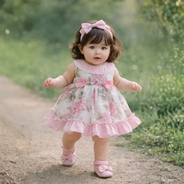 Jesusito de niña floral FIONA en tonos pastel