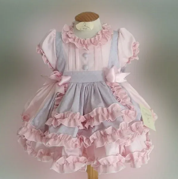 Vestido de niña: LEONOR Rosa-Gris