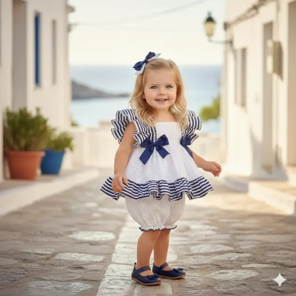 Vestido de niña estilo marinero Roma