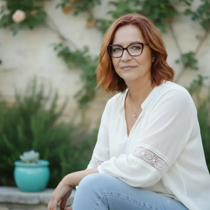 Marga Bermúdez trabajando en el desarrollo de sus vestidos de niña