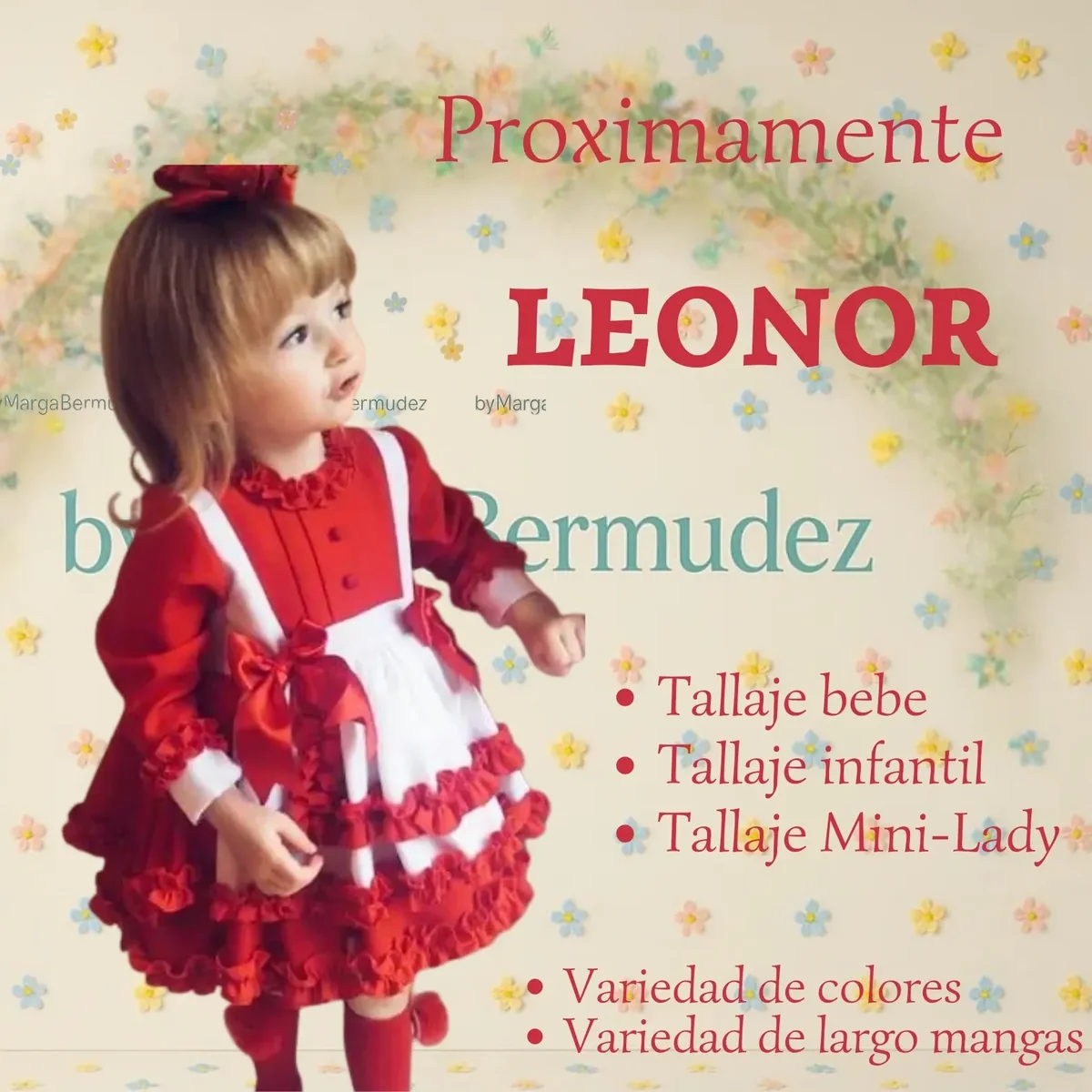 Vestido marinero rojo y blanco para niña de la colección Leonor de byMargaBermúdez - talla bebé, infantil y mini-lady disponibles