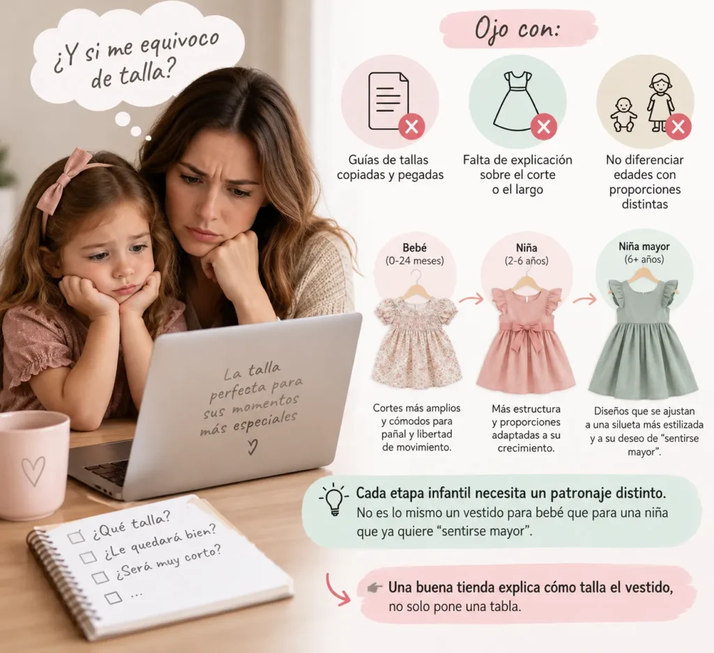 Cómo elegir la talla correcta de un vestido de niña al comprar online