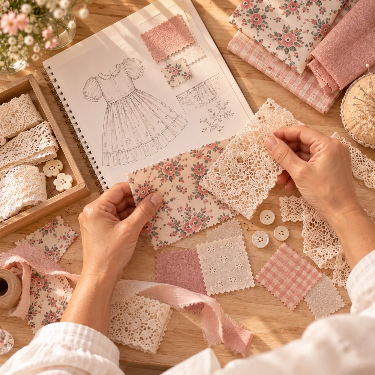 Mesa de diseño y costura del atelier byMargaBermúdez